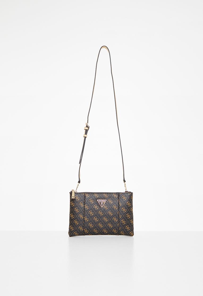 GUESS - Noelle dbl zip crossbody - brown logo