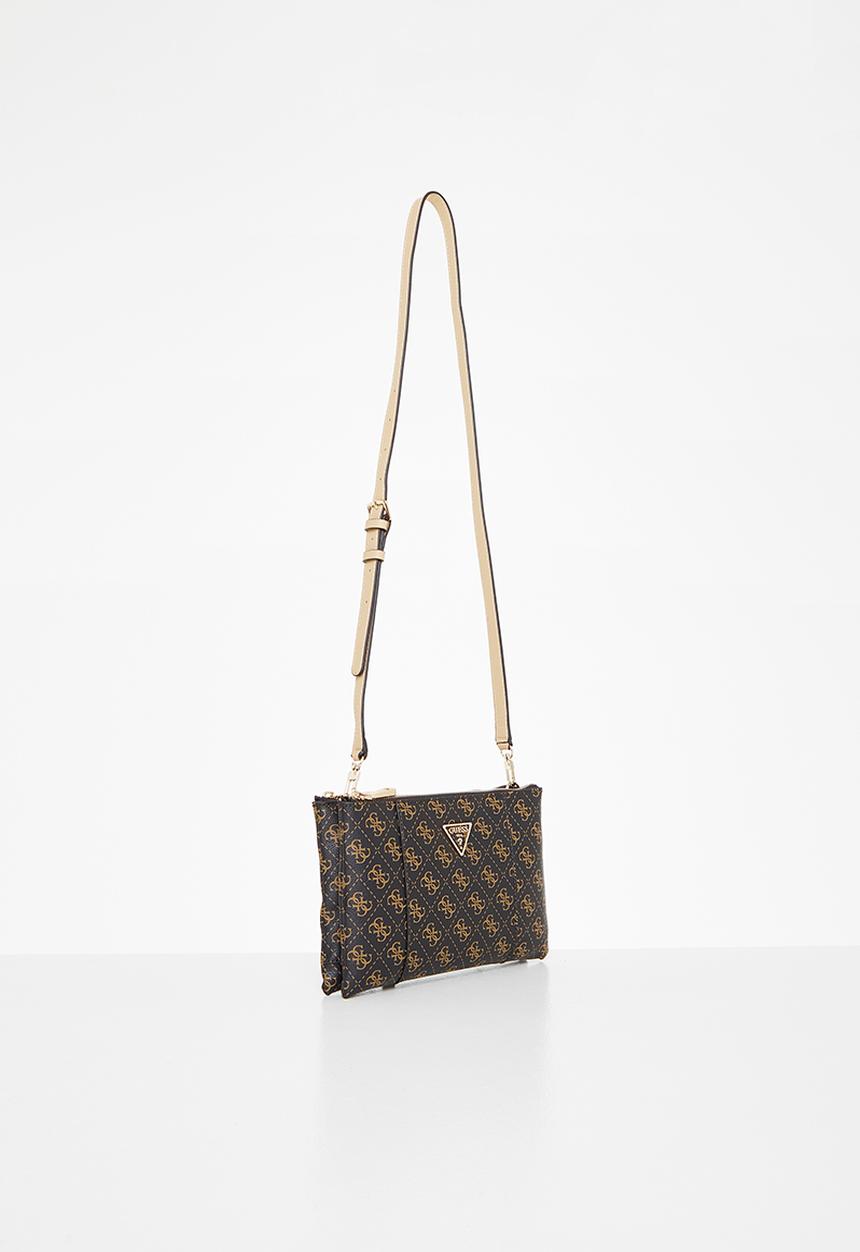 GUESS - Noelle dbl zip crossbody - brown logo