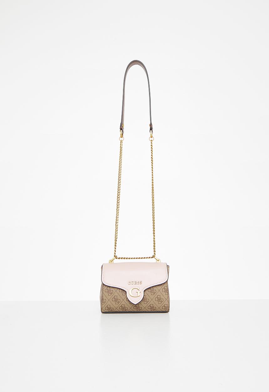 GUESS - Rossana mini crossbody flap - latte & shell