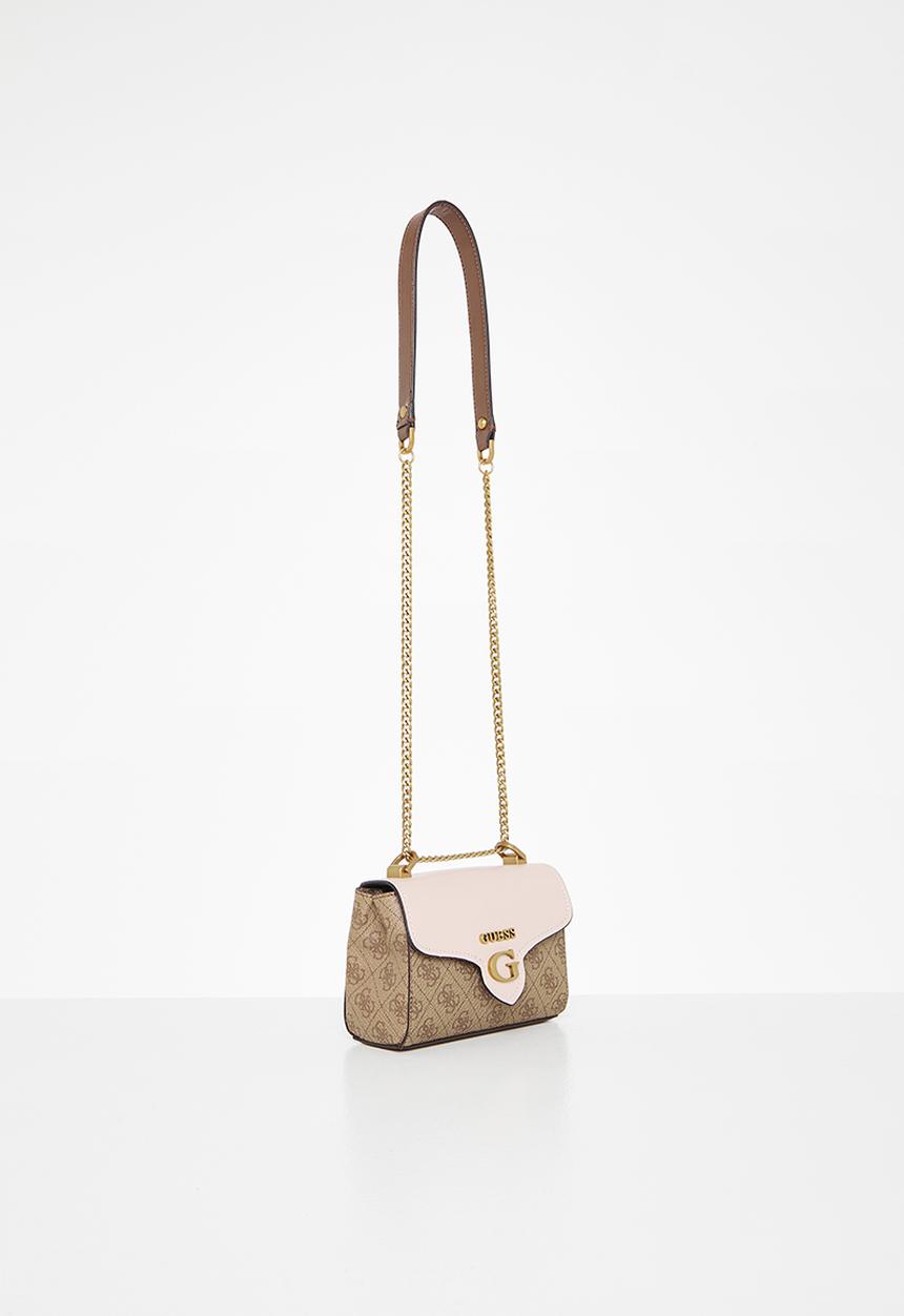 GUESS - Rossana mini crossbody flap - latte & shell
