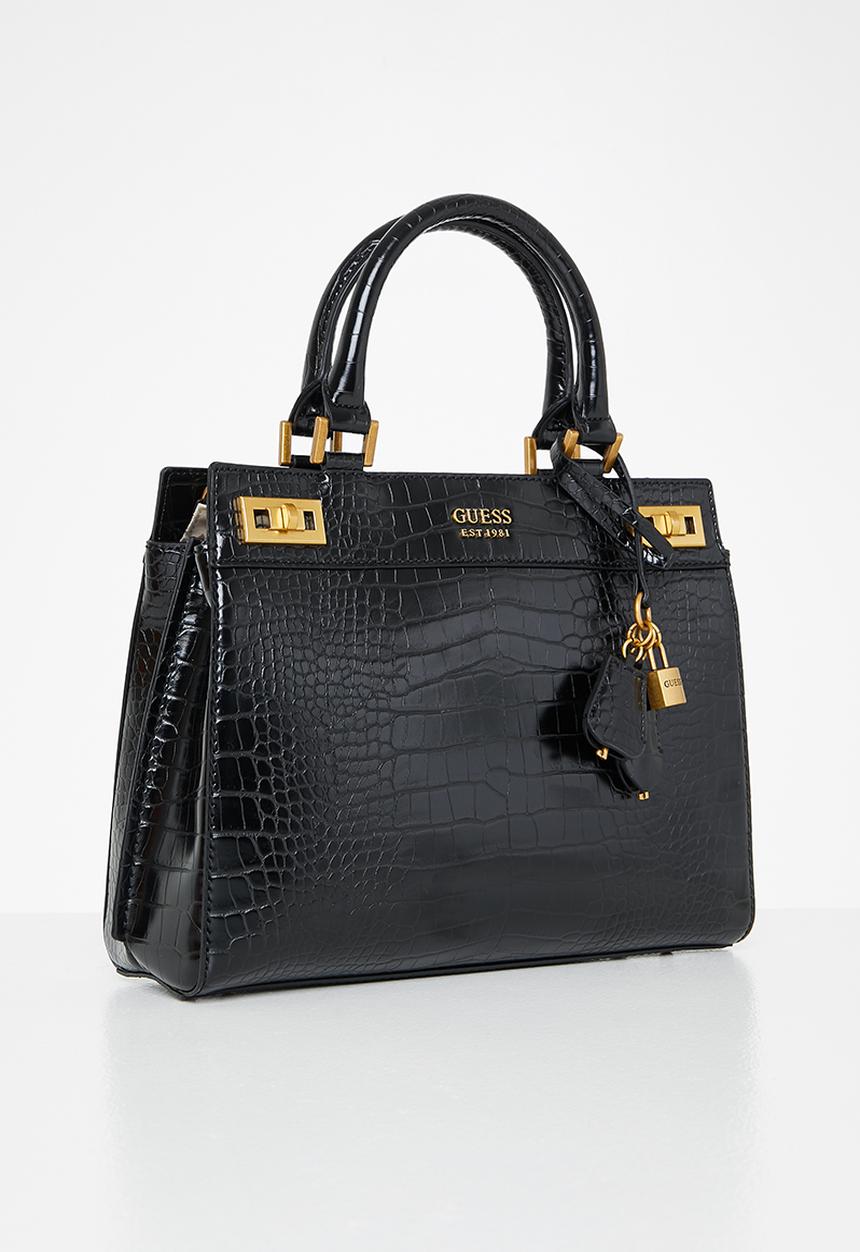 GUESS - Katey croc mini satchel - black