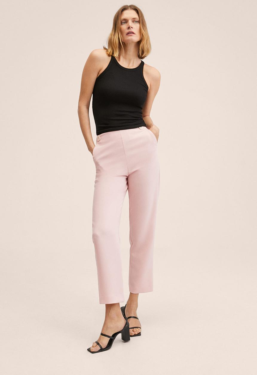 MANGO - Trousers dorito - light pastel pink