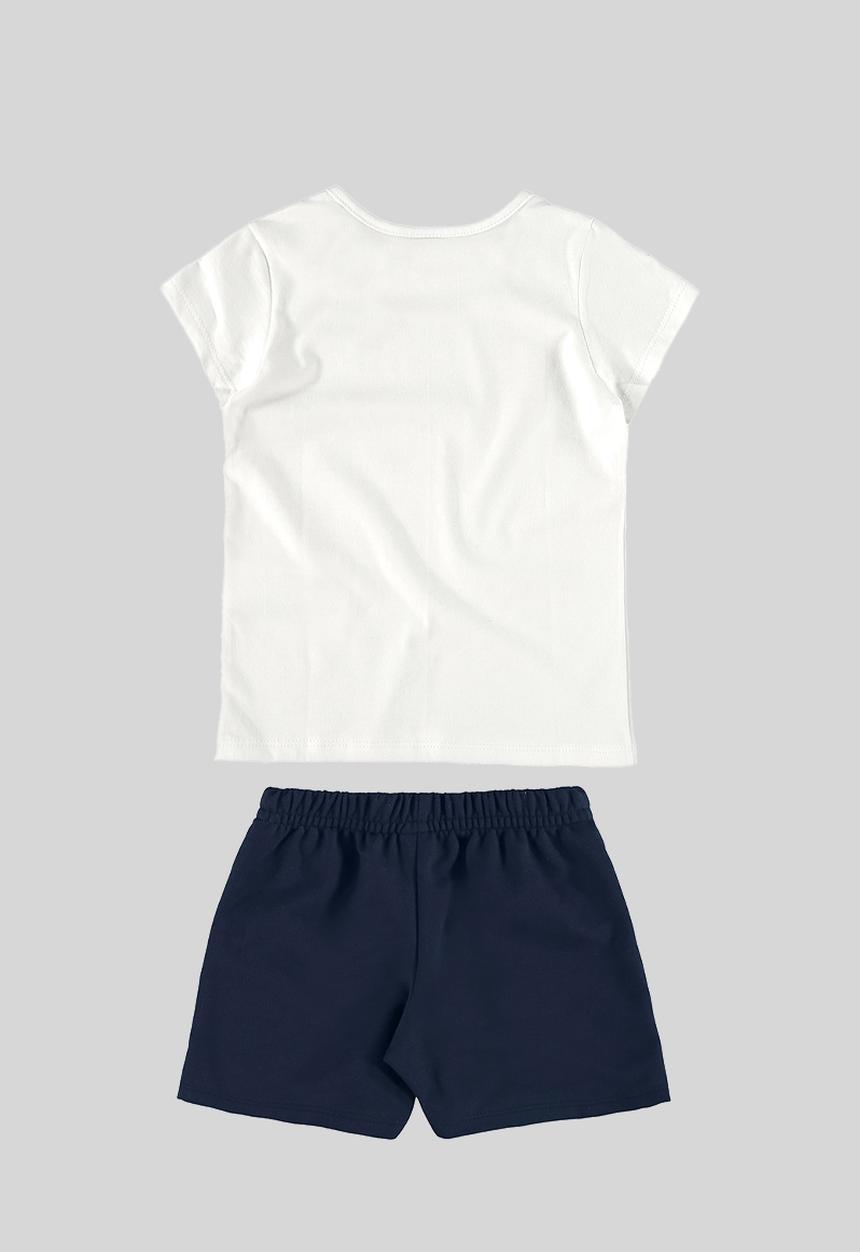 Bee Loop - Blouse and sweatshorts - white & blue