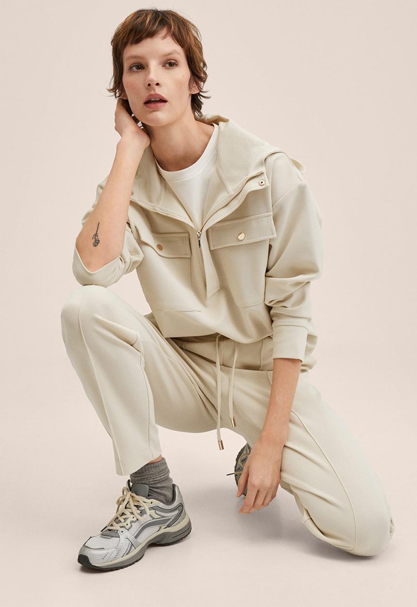 MANGO - Trousers florida2 - light beige