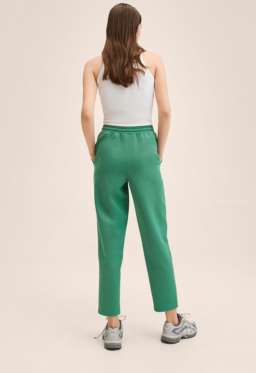 MANGO - Trousers florida2 - green