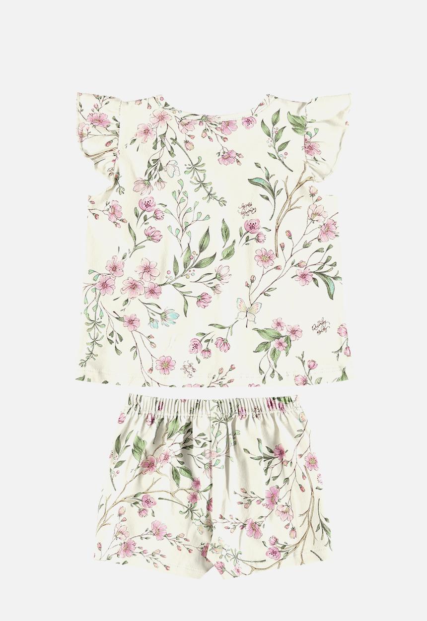 Quimby - Jersey blouse and shorts - off white