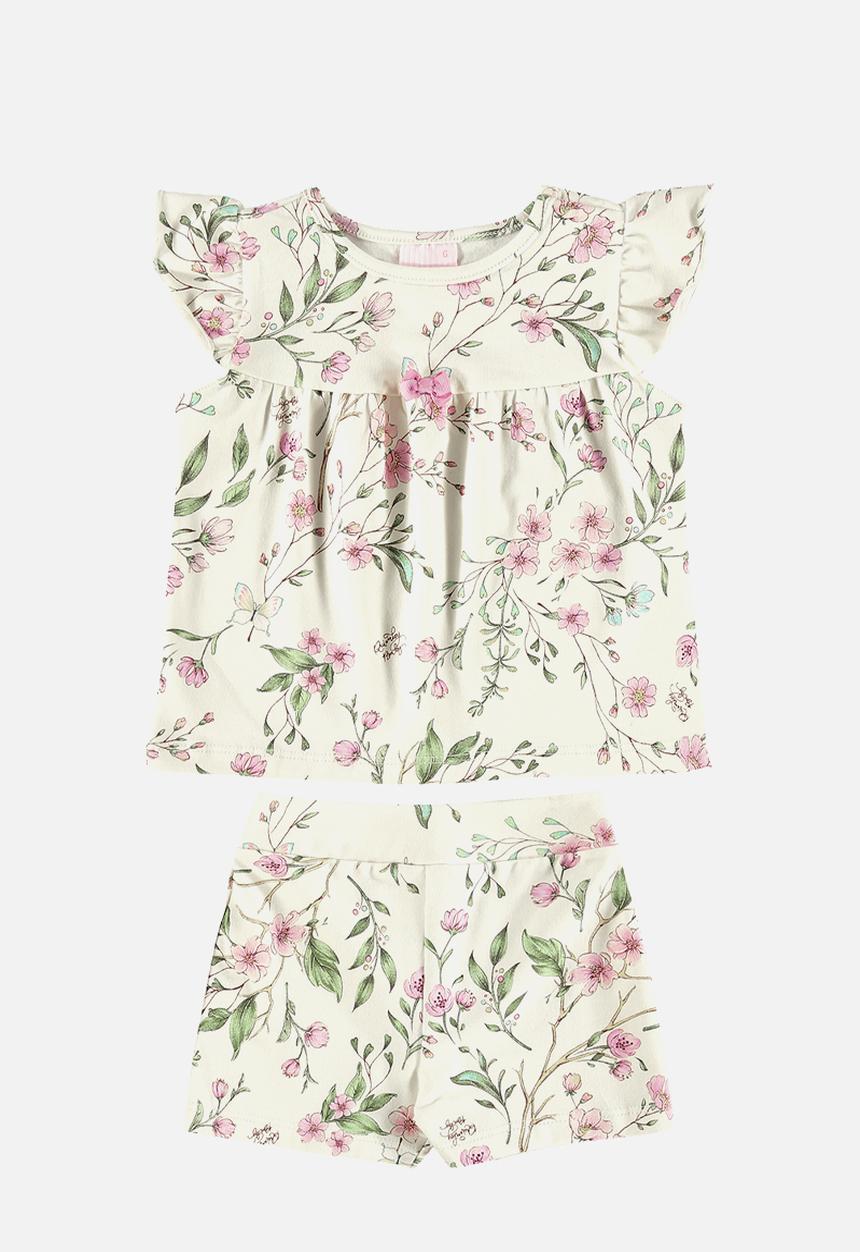 Quimby - Jersey blouse and shorts - off white