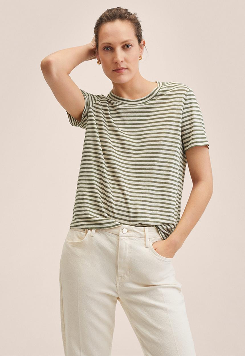 MANGO - T-shirt lisino - light beige