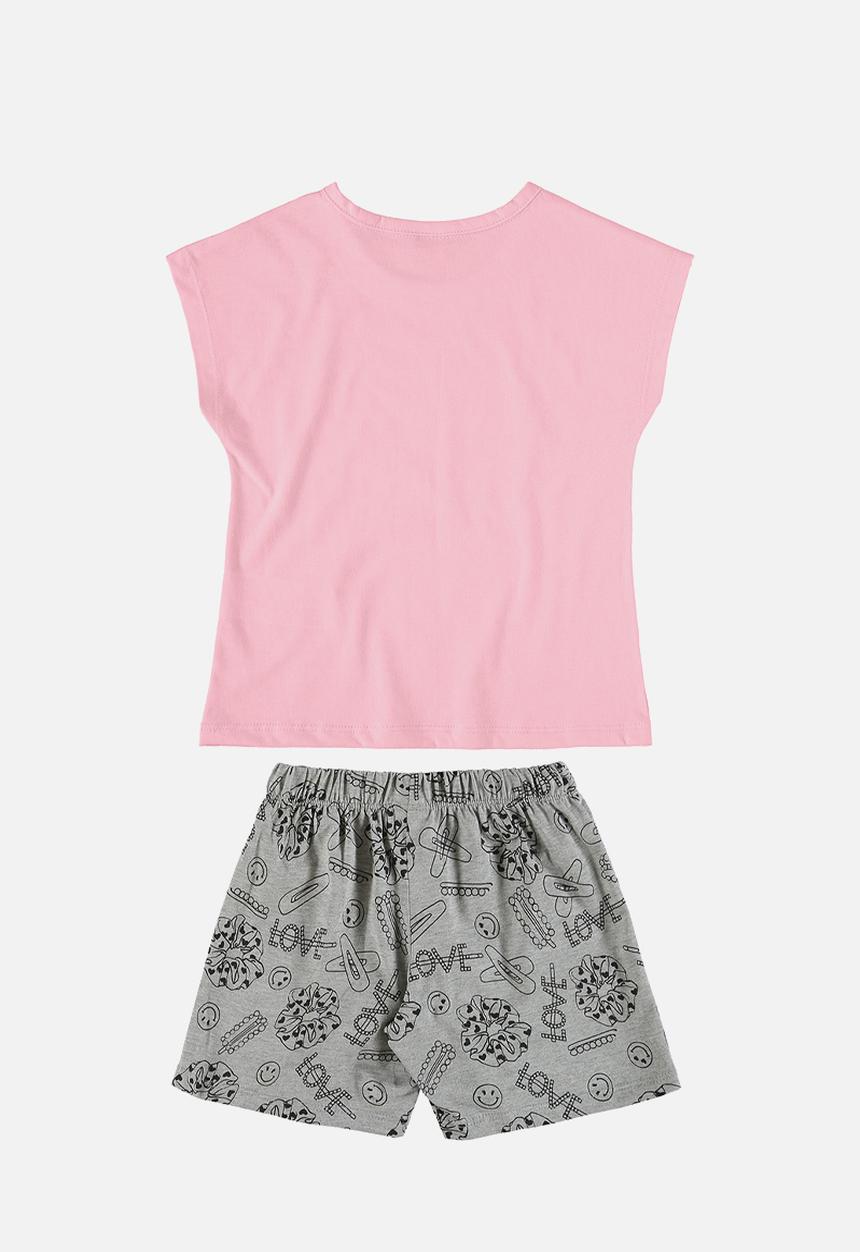 Bee Loop - Blouse and shorts-skirt - pink & grey