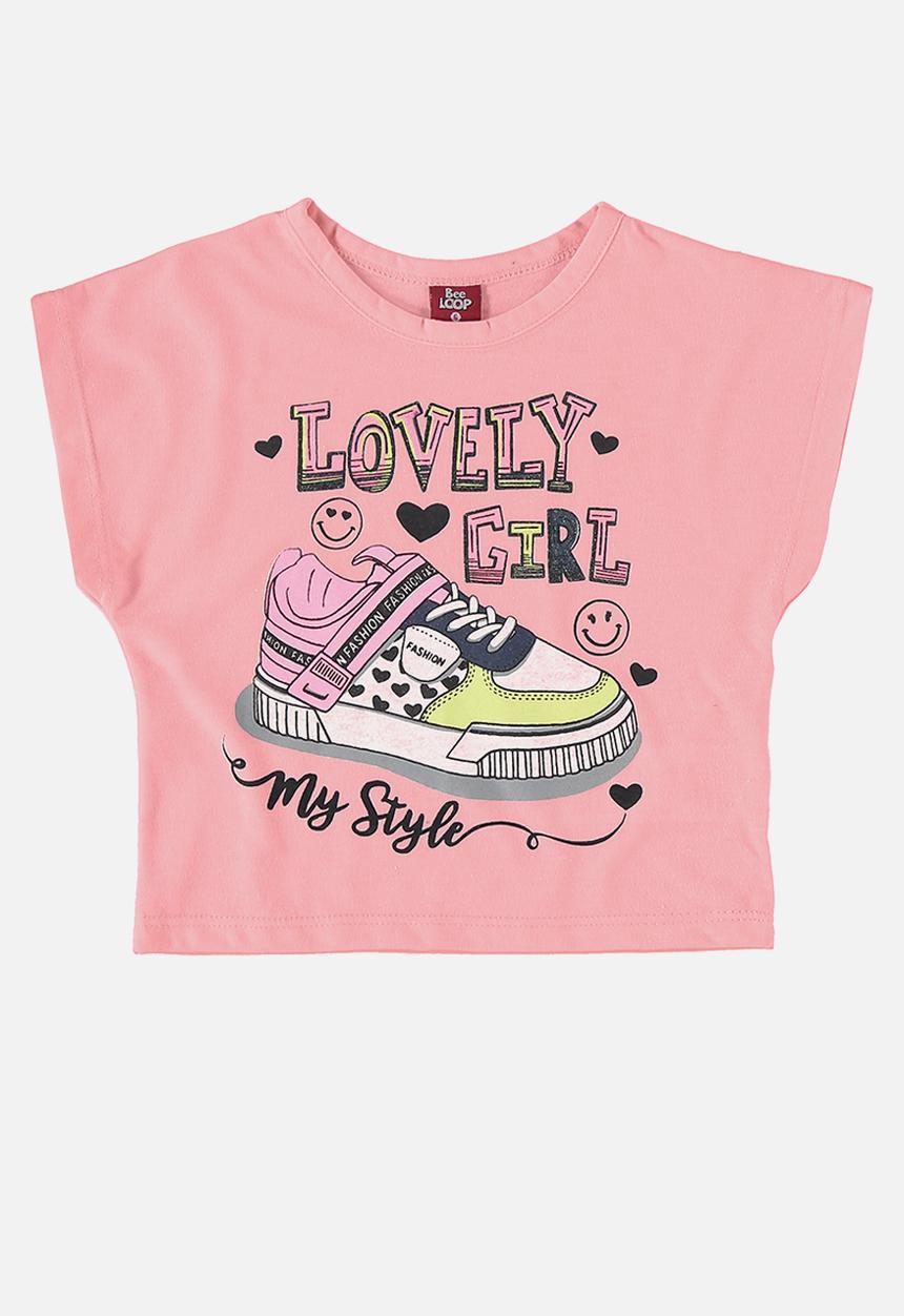 Bee Loop - Crop top and sweatshorts - pink & navy