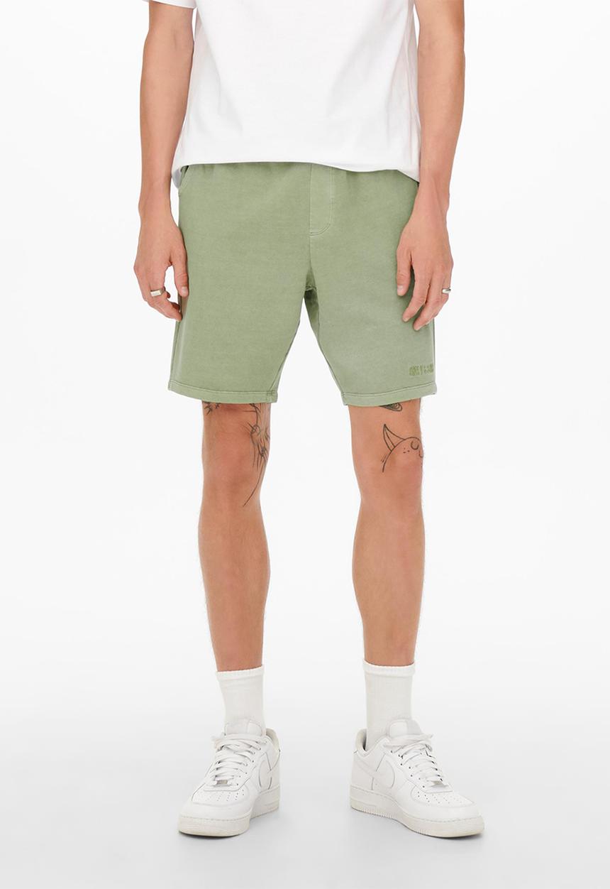 Only & Sons - Onsdon reg sweat shorts - oil green