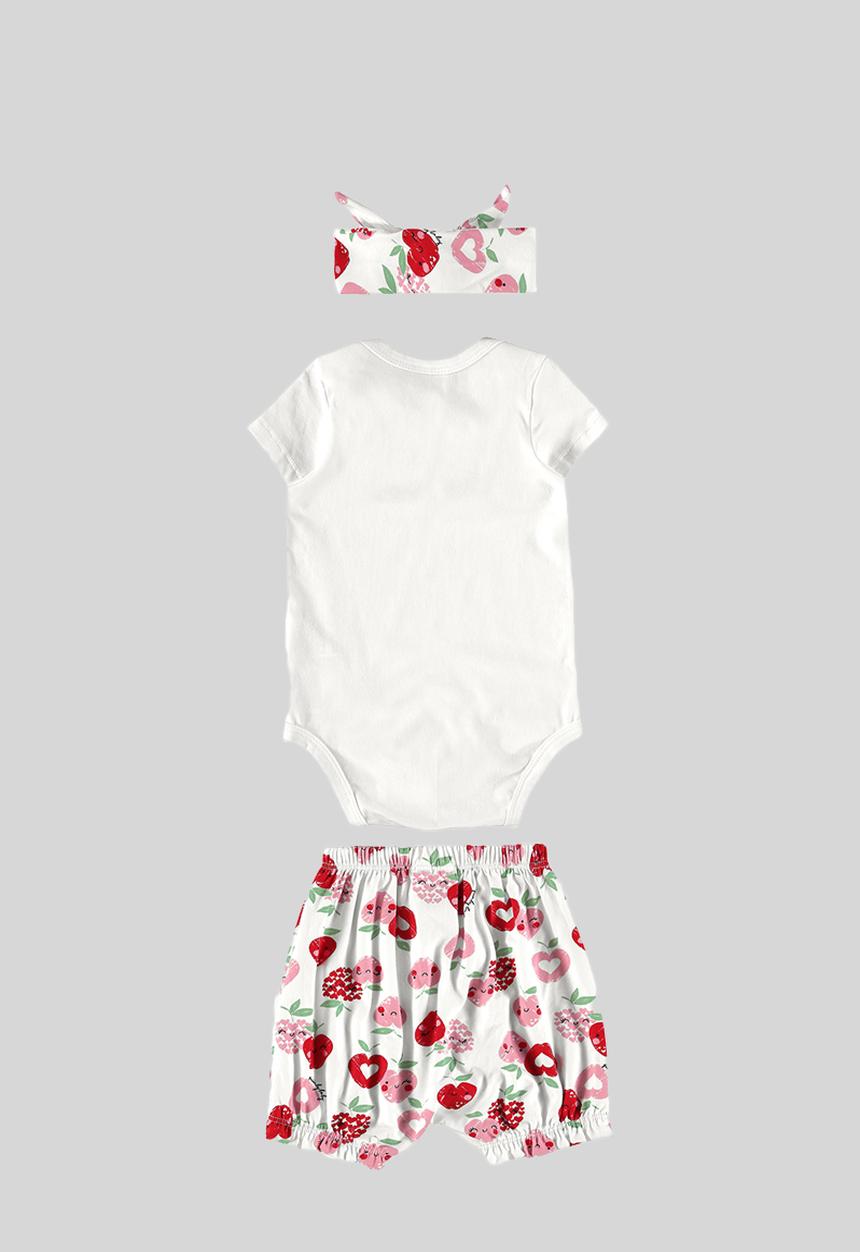 Quimby - Bodysuit, shorts and headband set - white