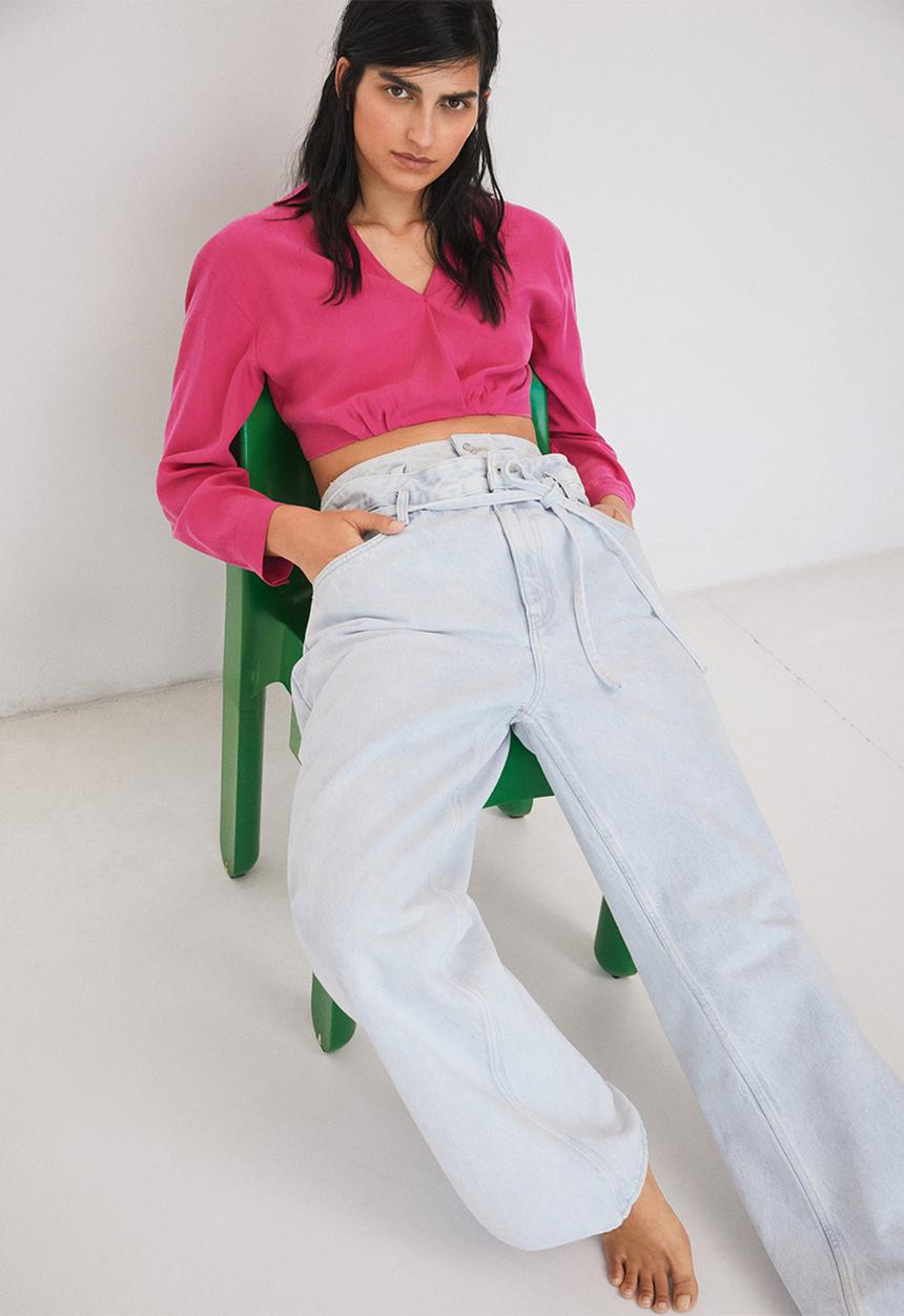 MANGO - Blouse patricia - bright pink