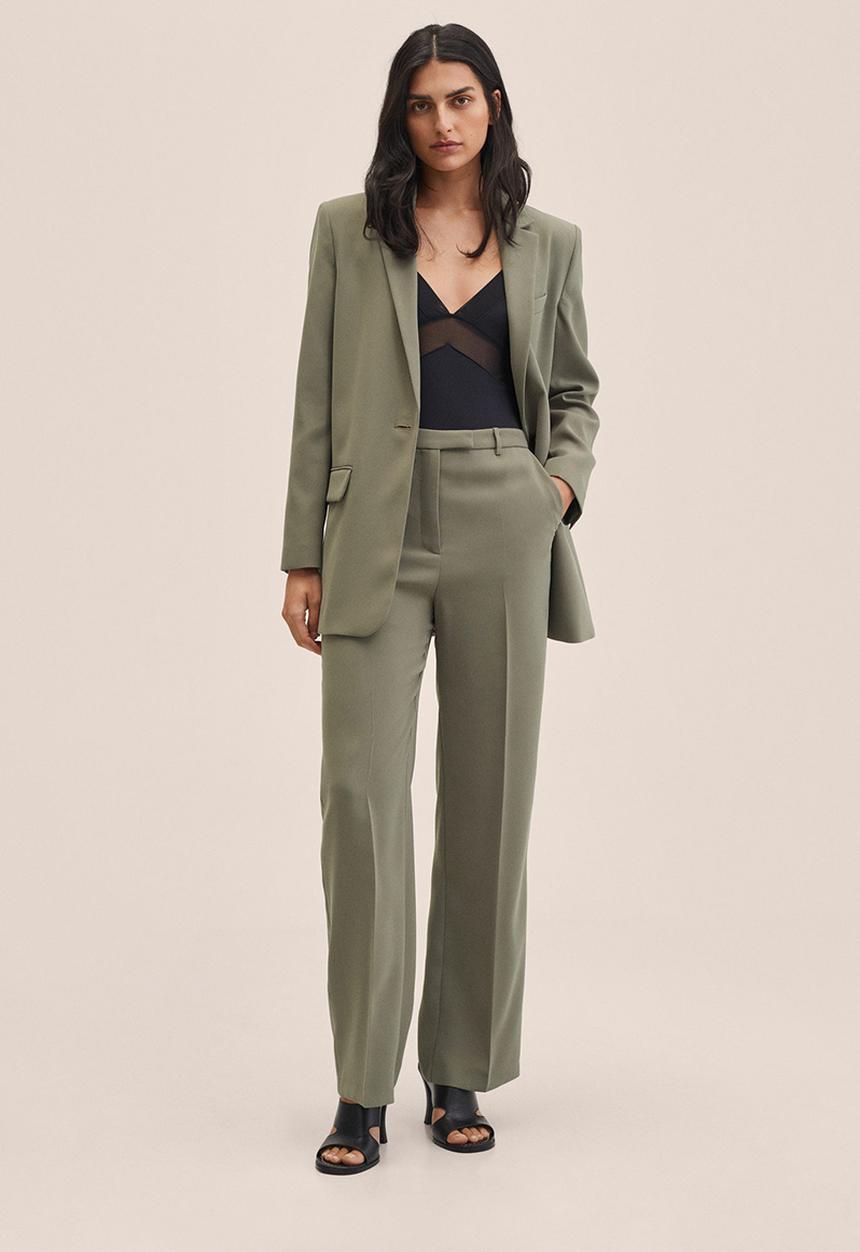 MANGO - Trousers paula - khaki