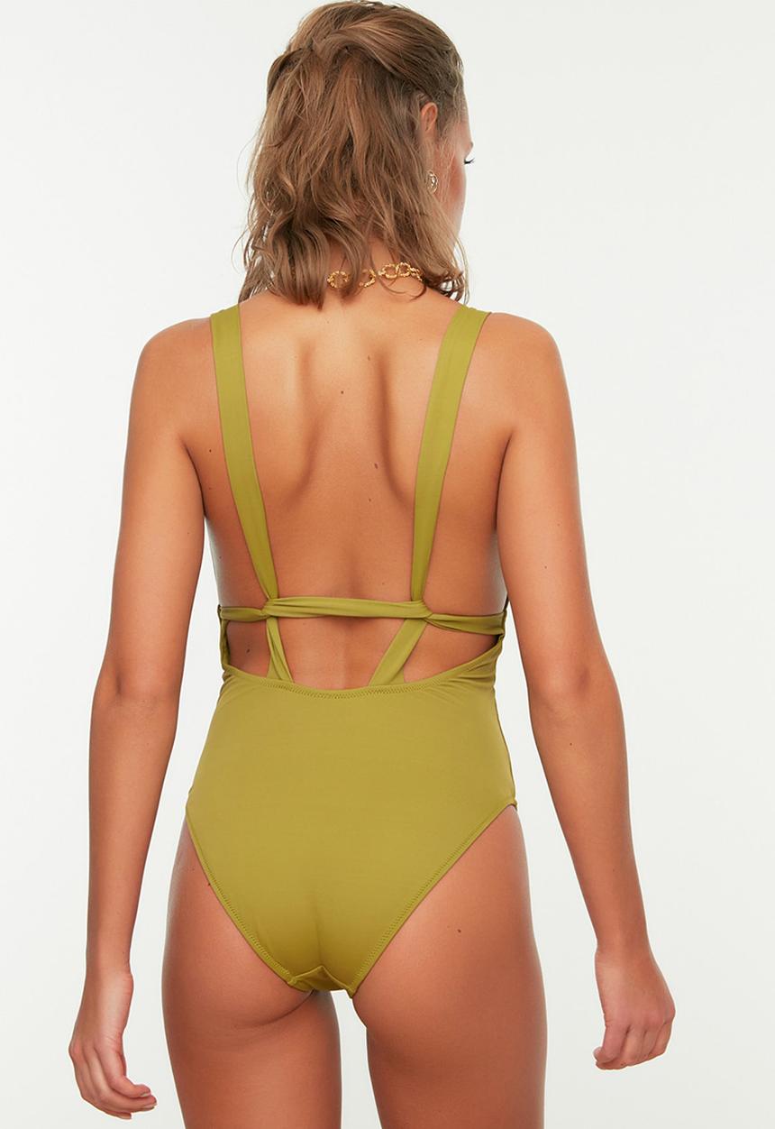 Trendyol - Print detail swimsuit - green