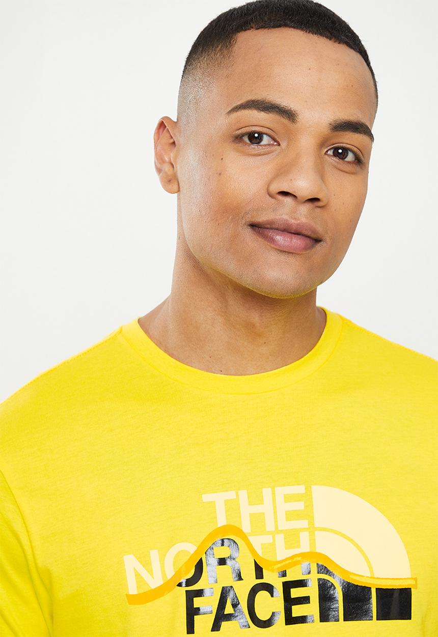 The North Face - M short sleeve mountain line tee - yellow