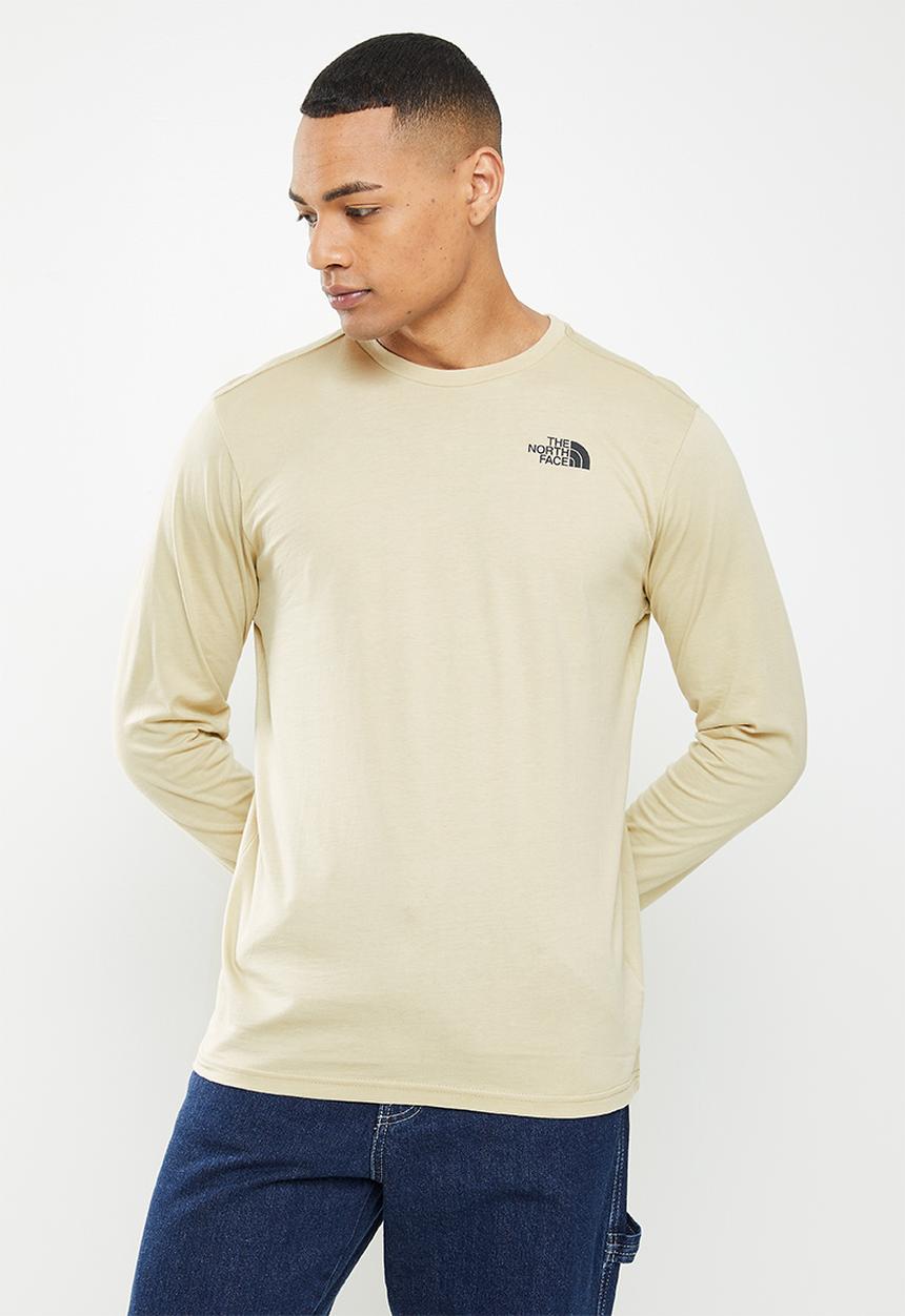 The North Face - M long sleeve red box tee - gravel