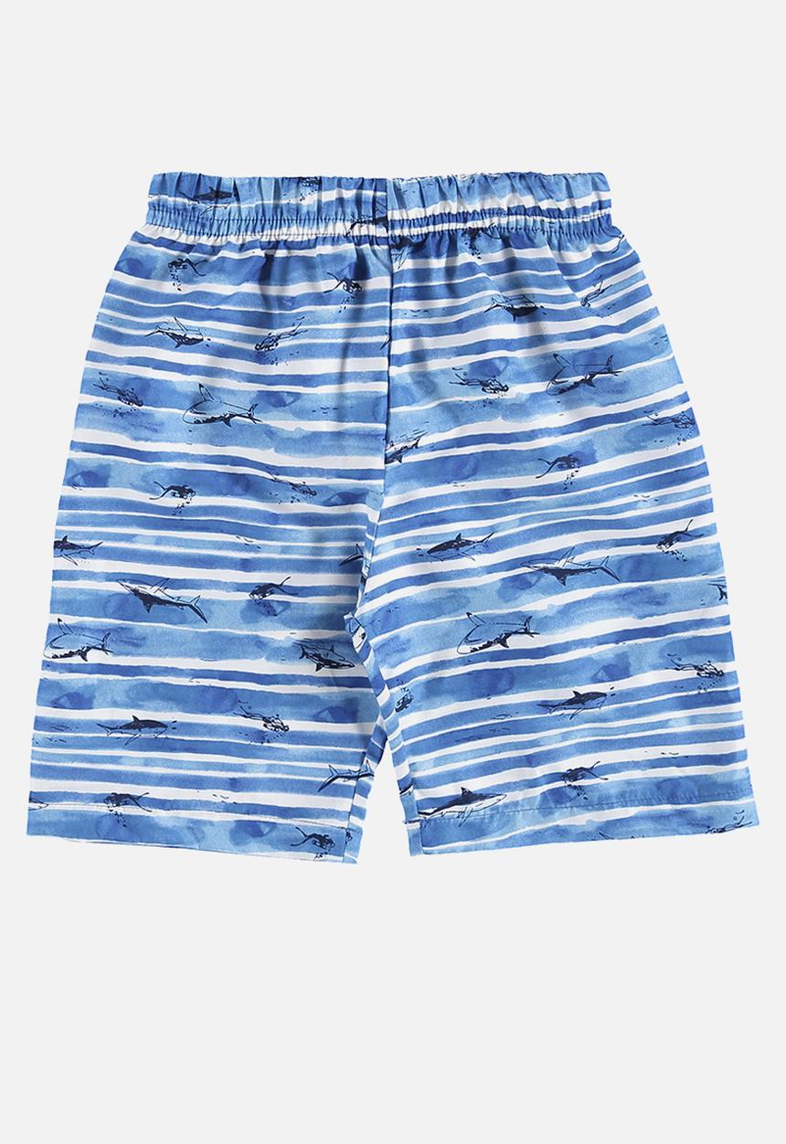 Bee Loop - Tee and microfiber bermuda - grey & blue