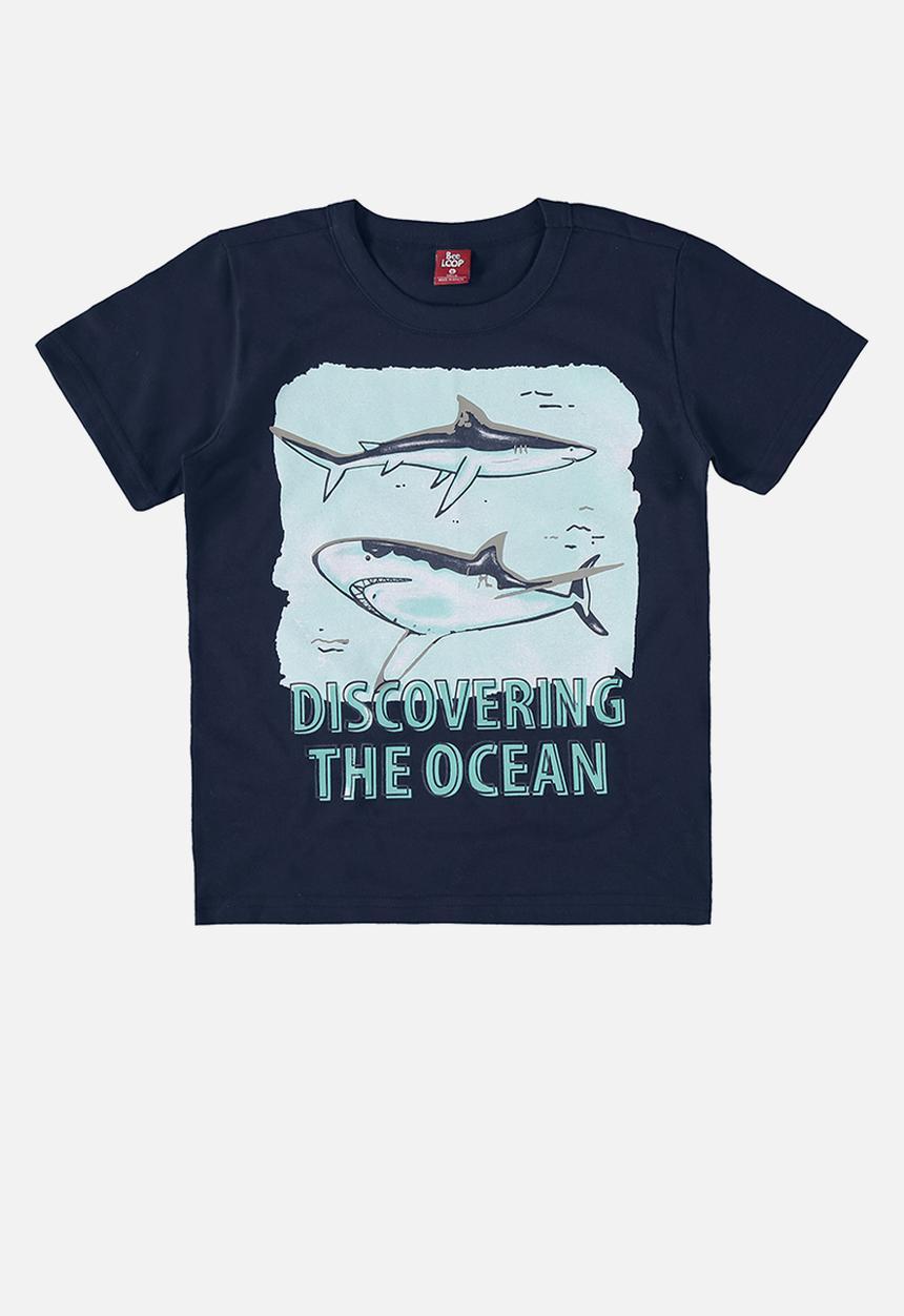 Bee Loop - Tee and microfiber bermuda - navy & light blue 