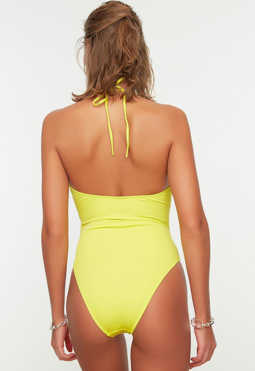 Trendyol - Cut-out detailed swimsuit - green