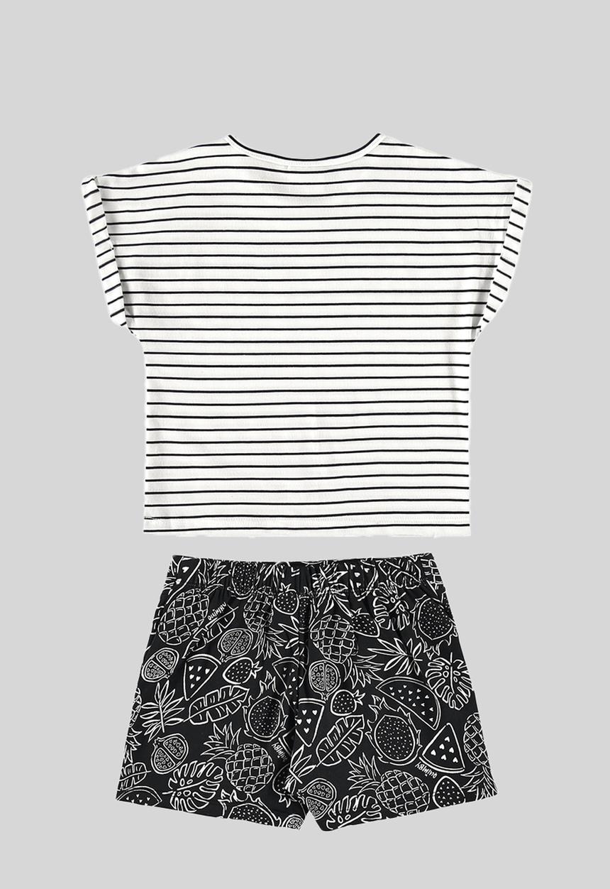 Quimby - Jersey blouse and shorts - black