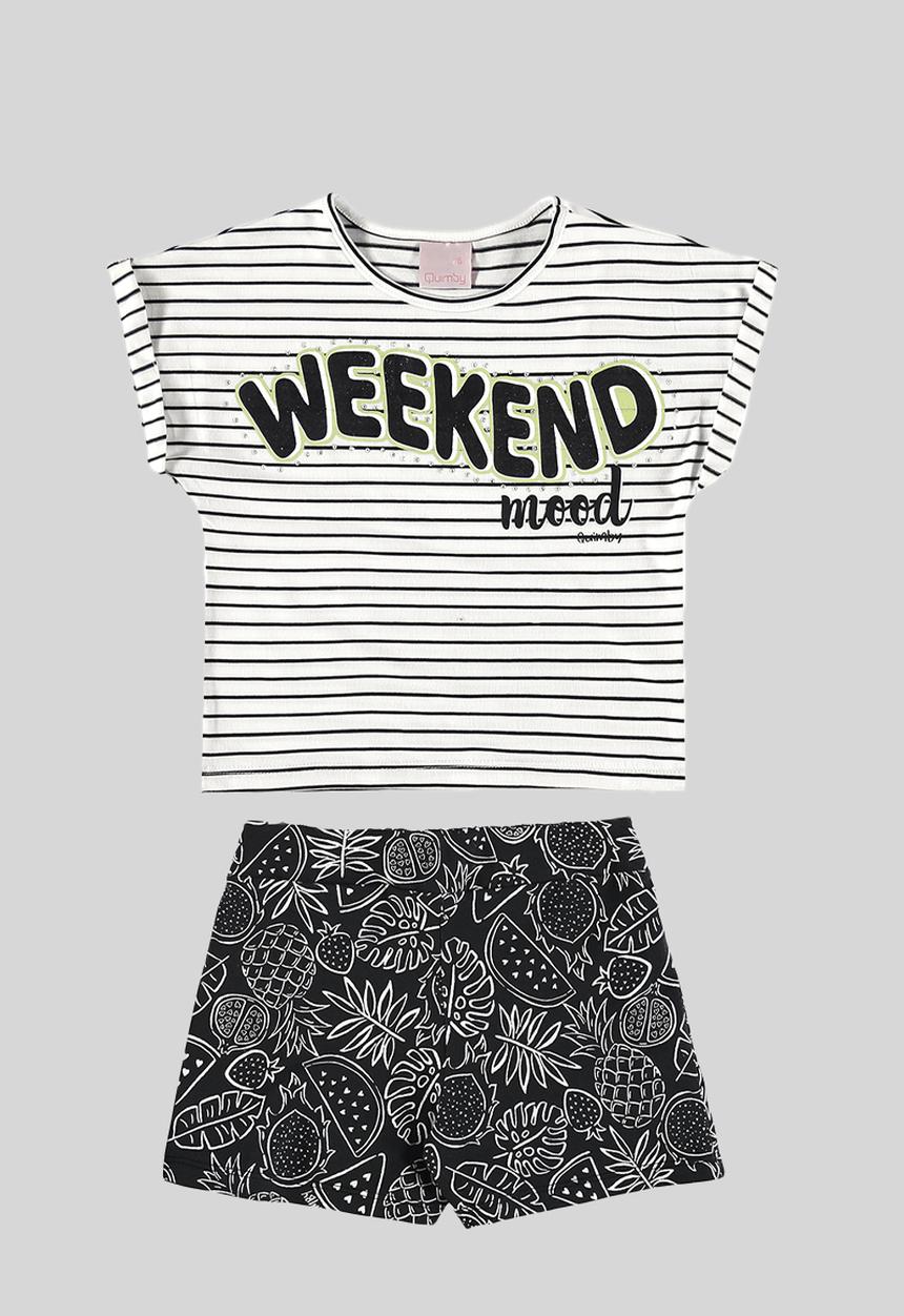 Quimby - Jersey blouse and shorts - black