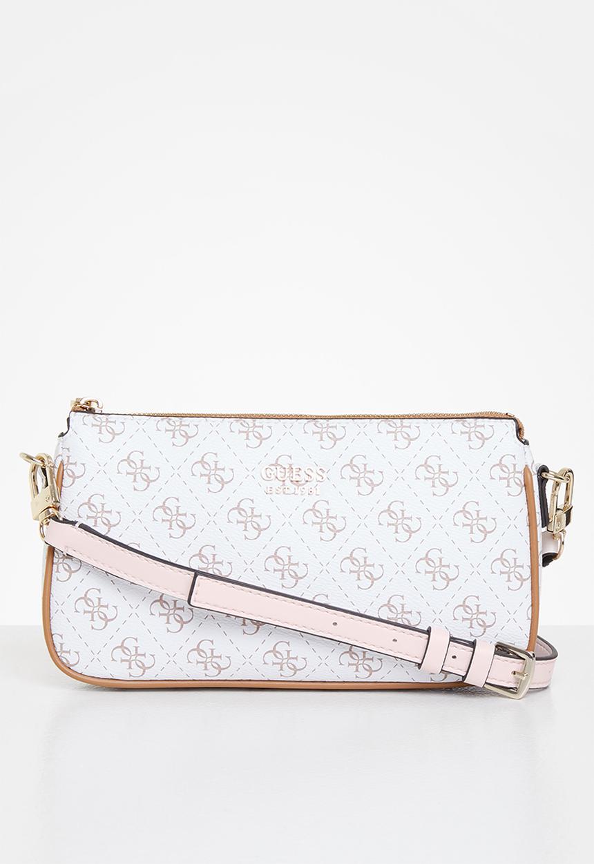 GUESS - Kasinta double zip pouch - white & caramel