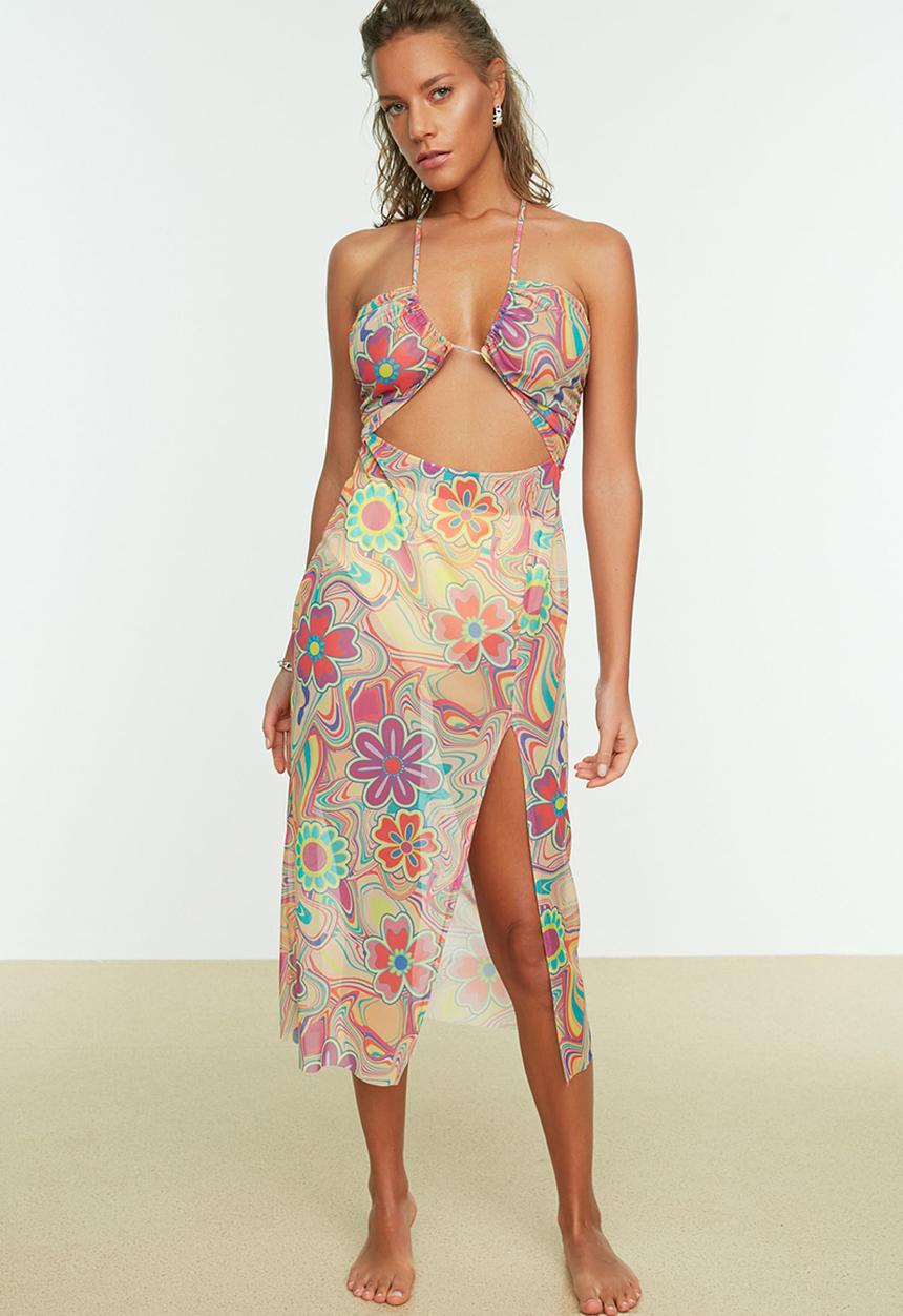 Trendyol - Cut out mesh beach dress - multi