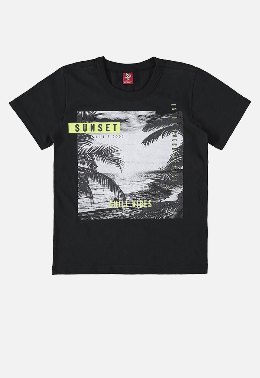 Bee Loop - Tee and sweat bermuda - black & grey