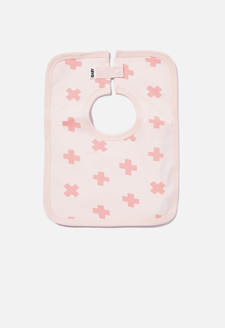 Cotton On - The square bib - crystal pink/crosses
