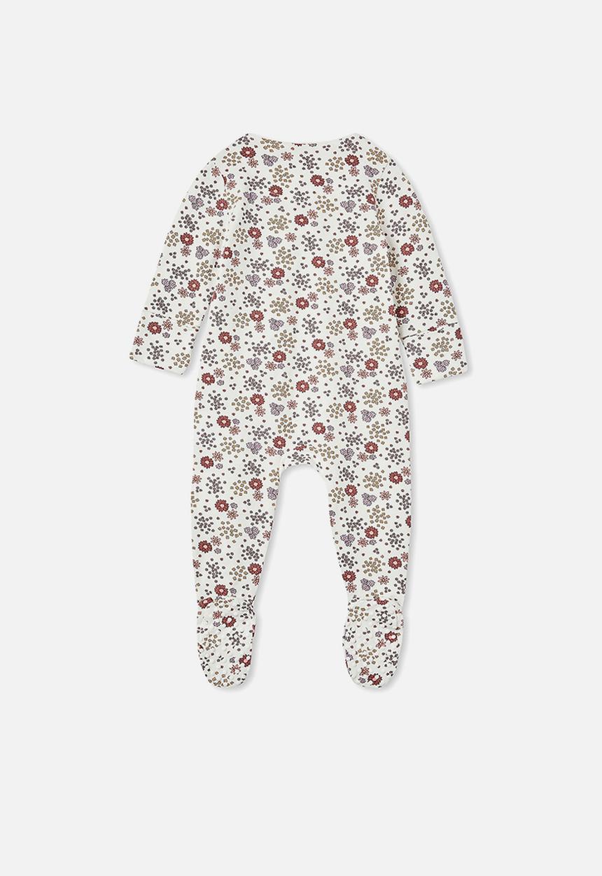 Cotton On - The long sleeve zip romper - vanilla/delilah ditsy