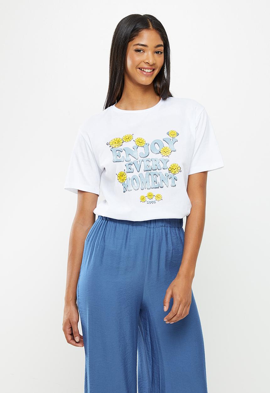 Koton - Crew neck printed T-shirt - ecru