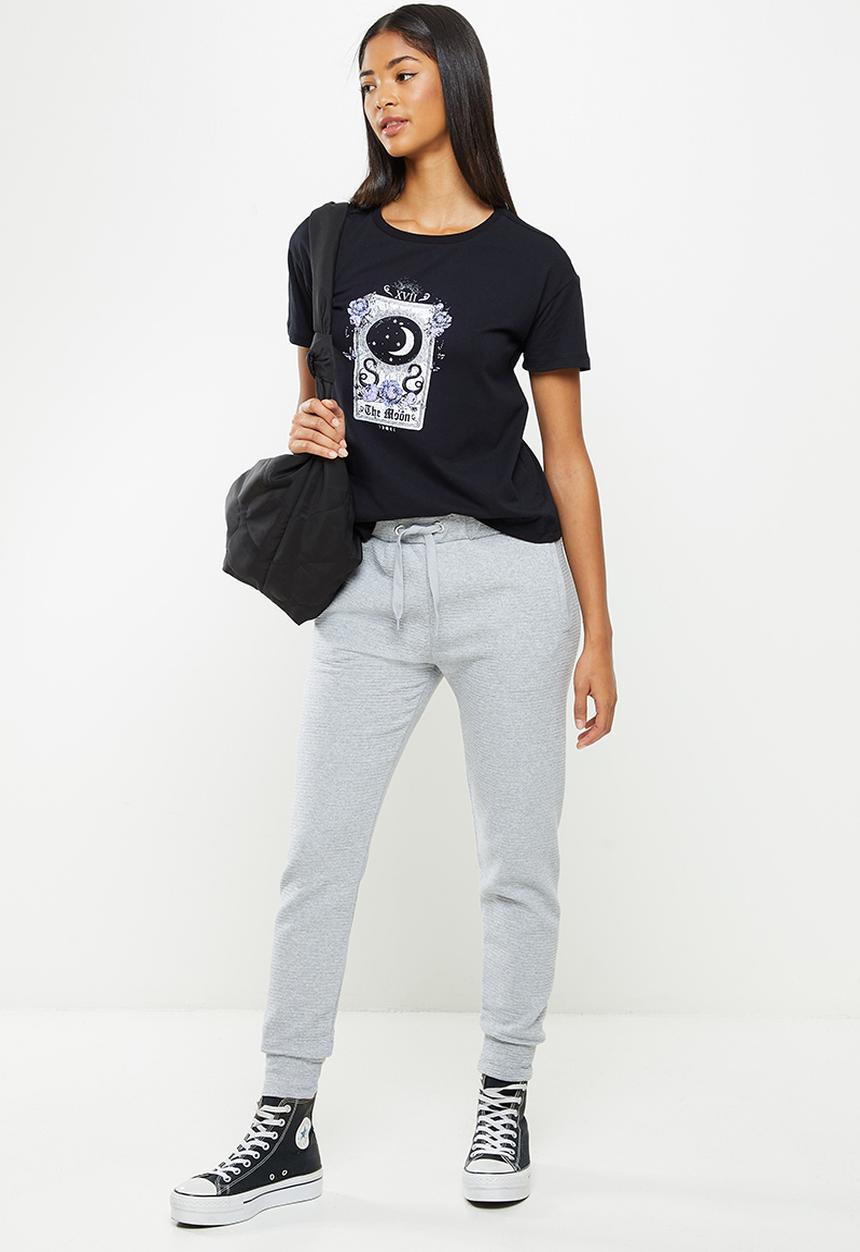 Koton - Respect life - cotton sweatpants - grey