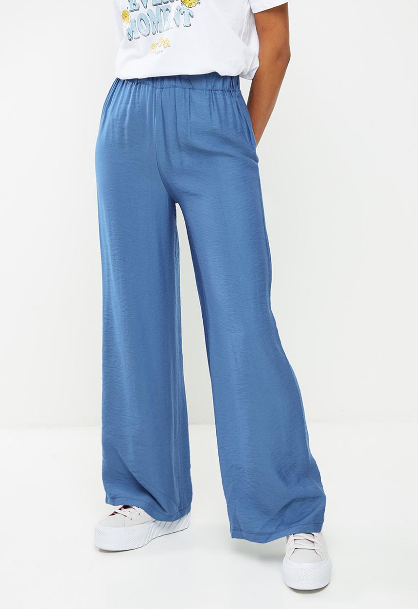 Koton - Medium rise flare trousers - blue