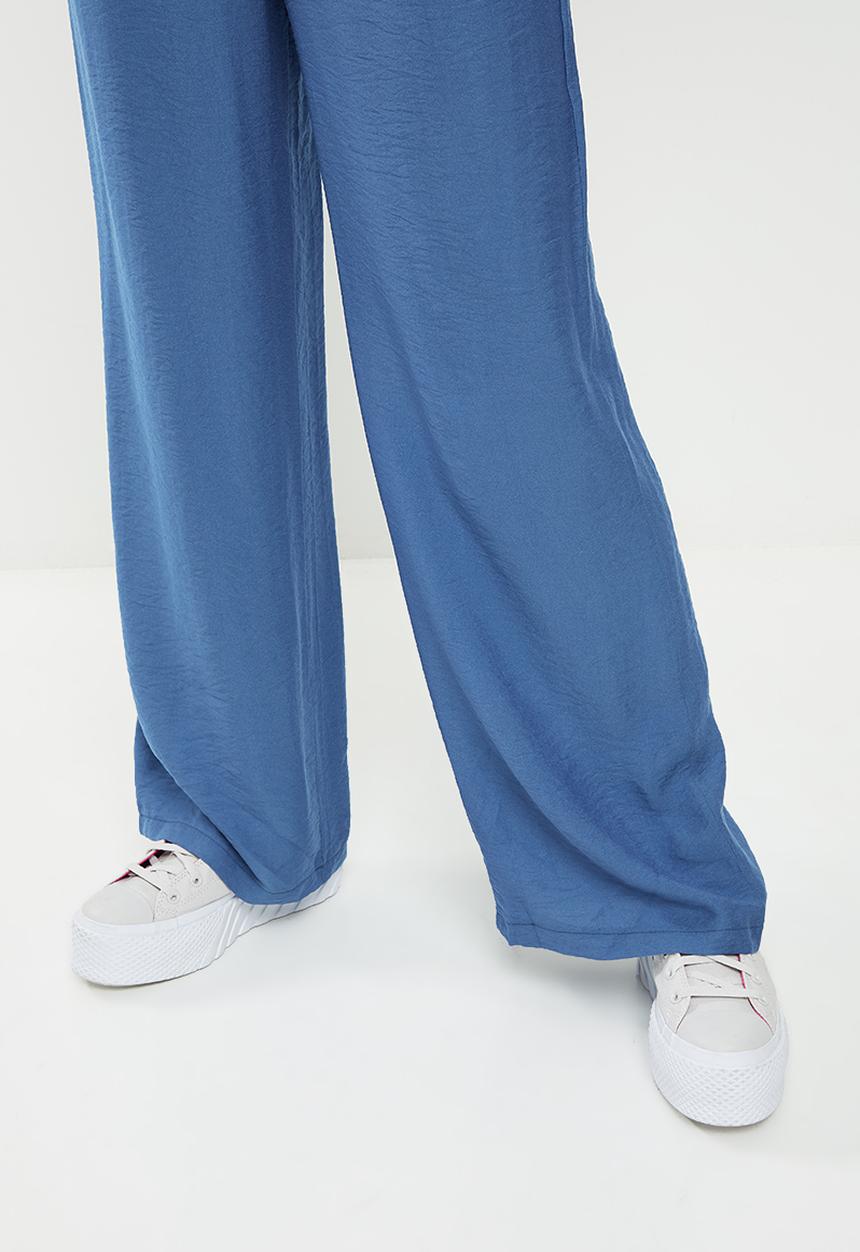 Koton - Medium rise flare trousers - blue