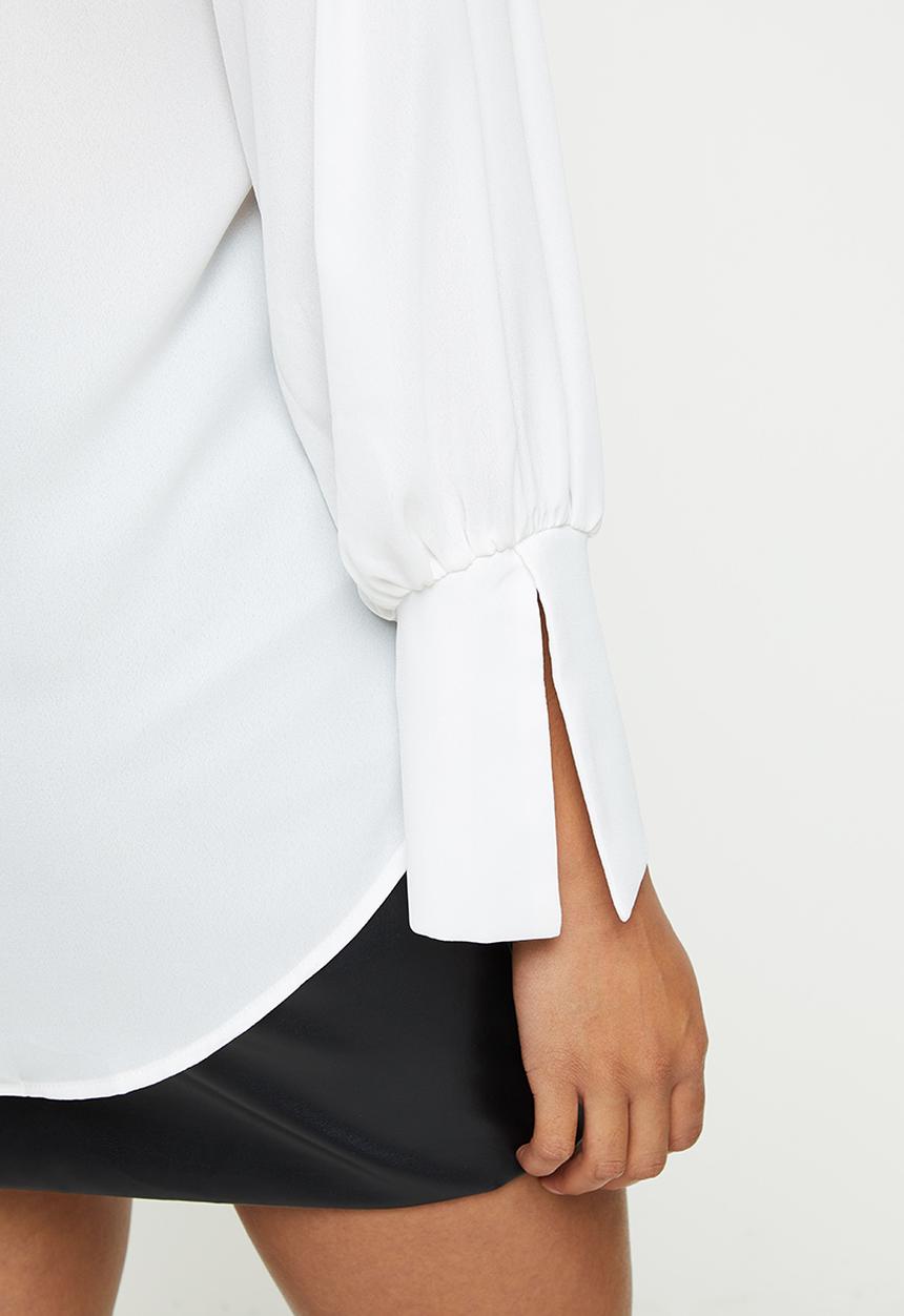 Koton - Long sleeve lace detailed shirt - ecru