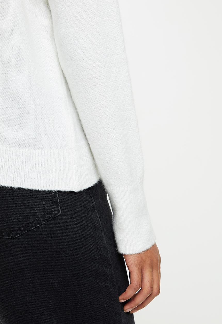 Koton - Crew neck, long sleeve jumper - ecru