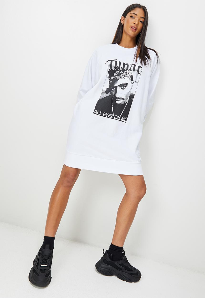 Blake - 2pac crew sweater dress - white