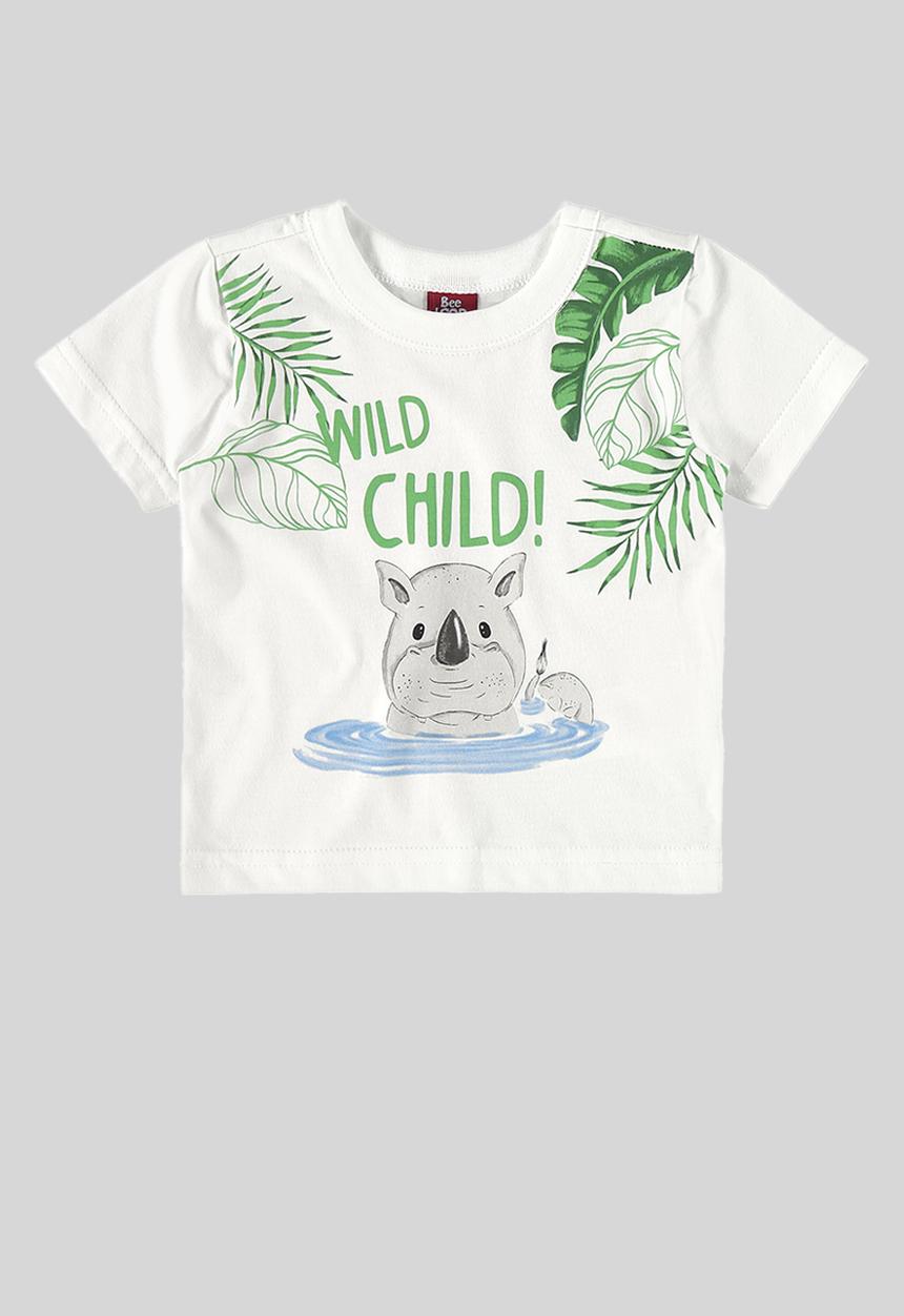 Bee Loop - Tee and sweat bermuda - white & black