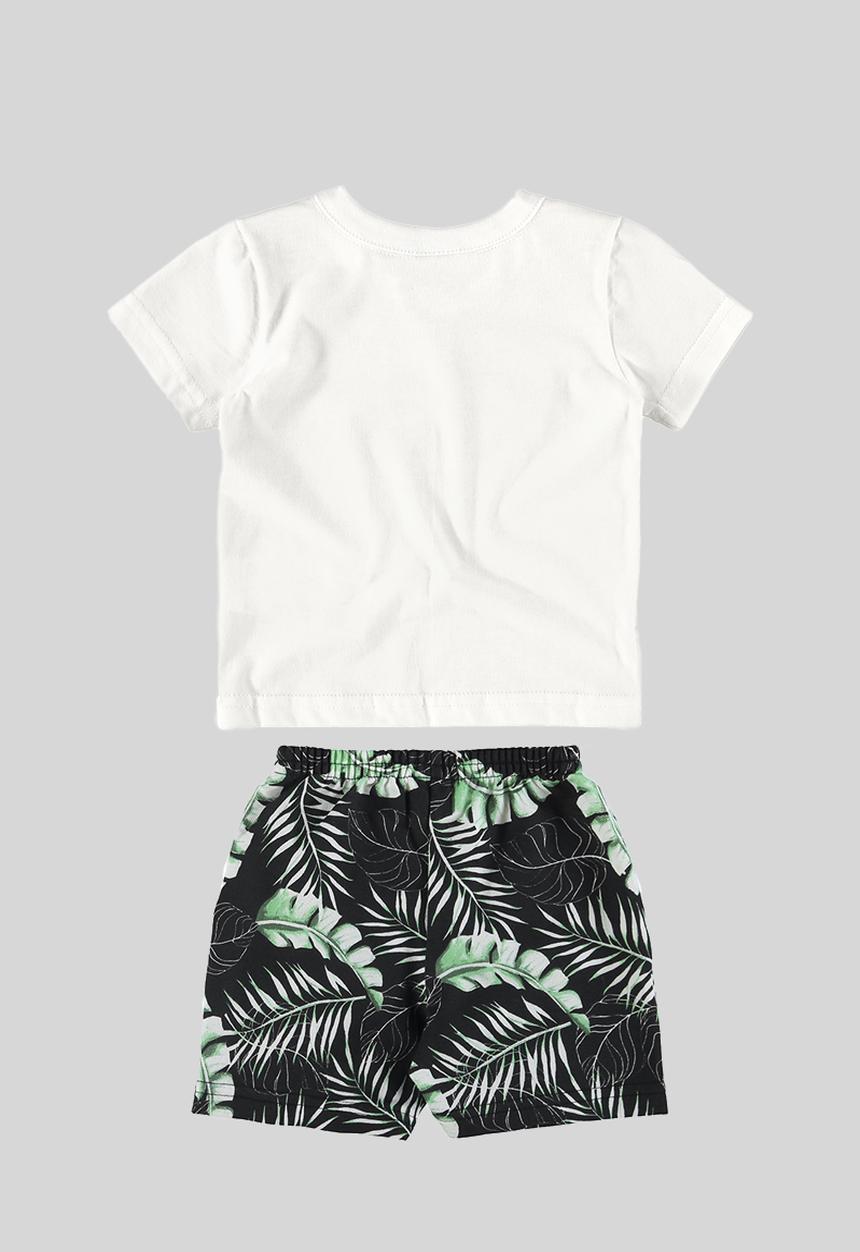 Bee Loop - Tee and sweat bermuda - white & black
