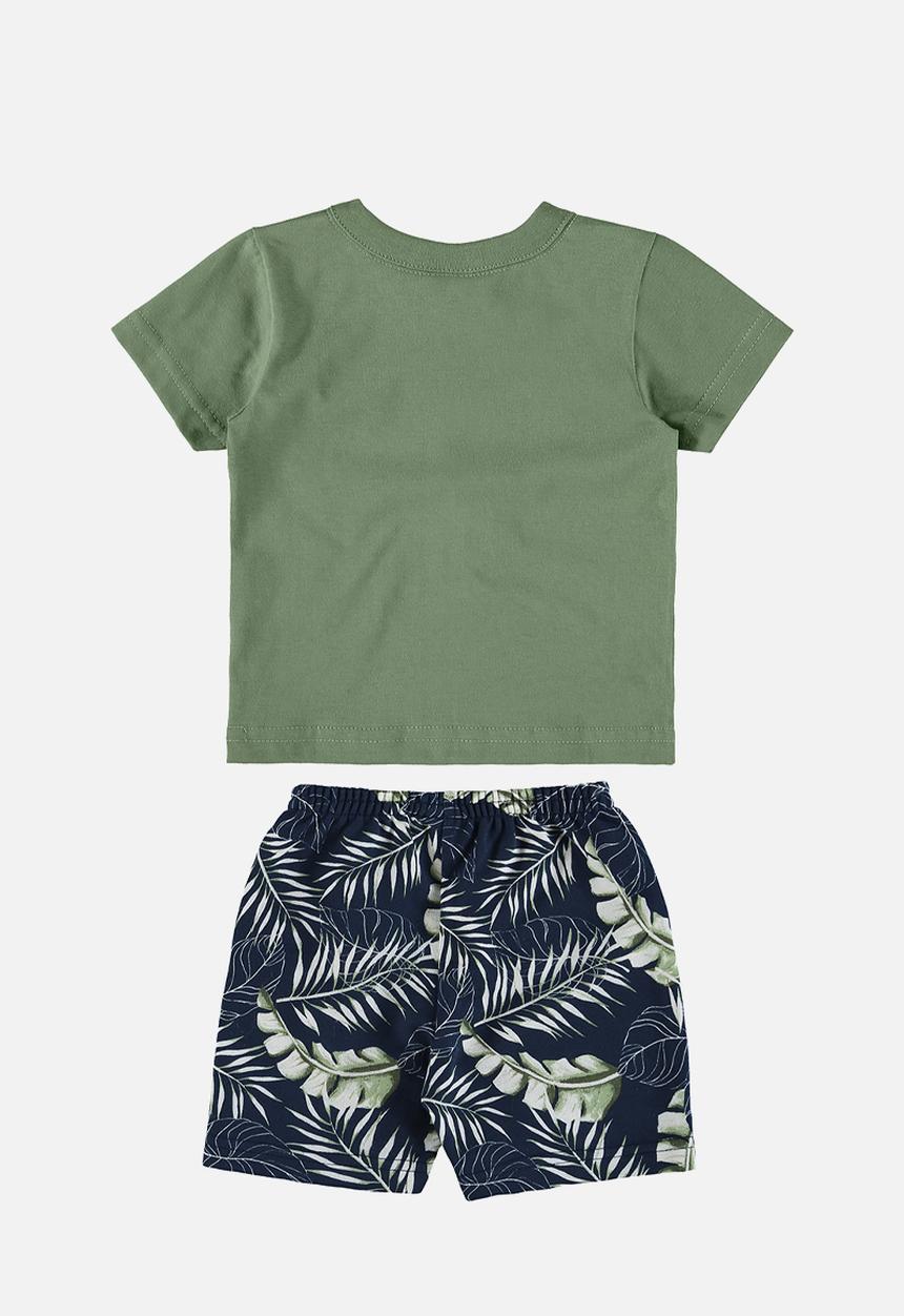 Bee Loop - Tee and sweat bermuda - green & black