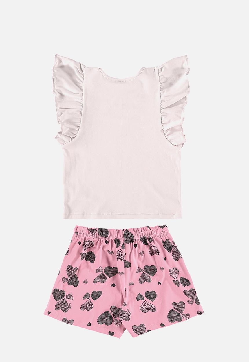 Quimby - Jersey blouse and shorts - light pink