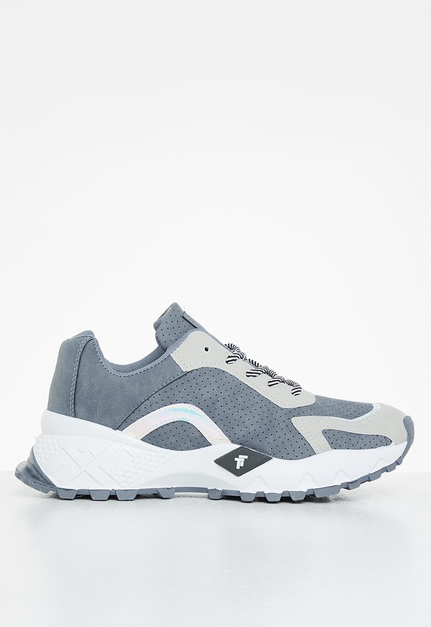 Tom Tom - Chunky mix panel sneaker - petrol blue & grey