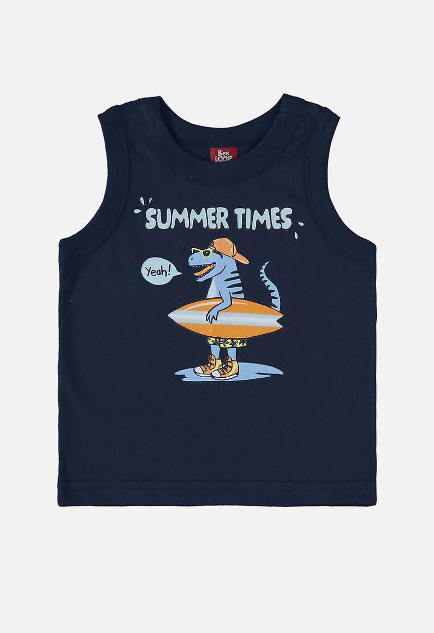 Bee Loop - Tank top and sweat bermuda - dark blue & grey