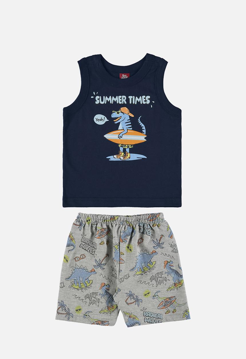 Bee Loop - Tank top and sweat bermuda - dark blue & grey