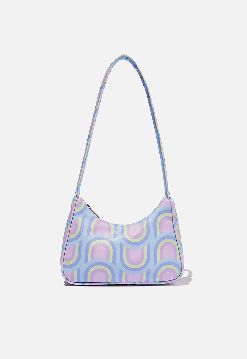 Cotton On - Britney bag - rainbow wave & frosty blue