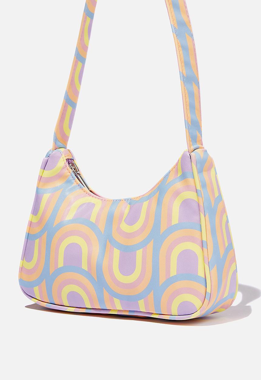Cotton On - Britney bag - rainbow wave & citrus sorbet