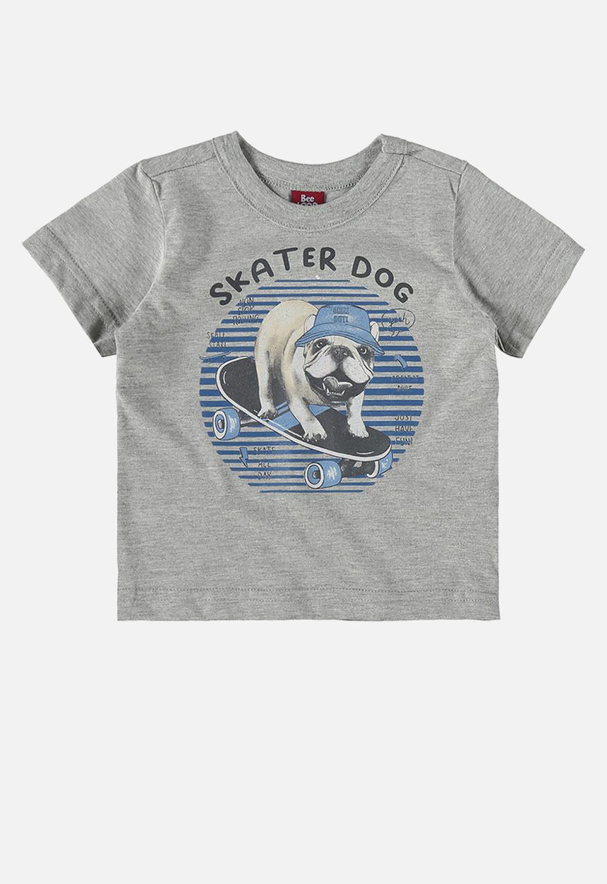 Bee Loop - Tee and sweat bermuda - grey & blue