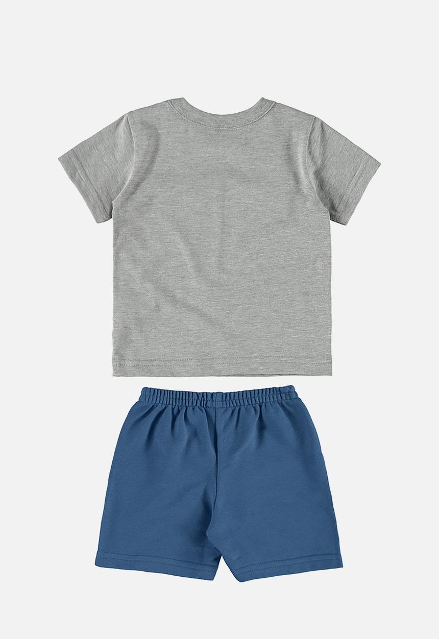 Bee Loop - Tee and sweat bermuda - grey & blue