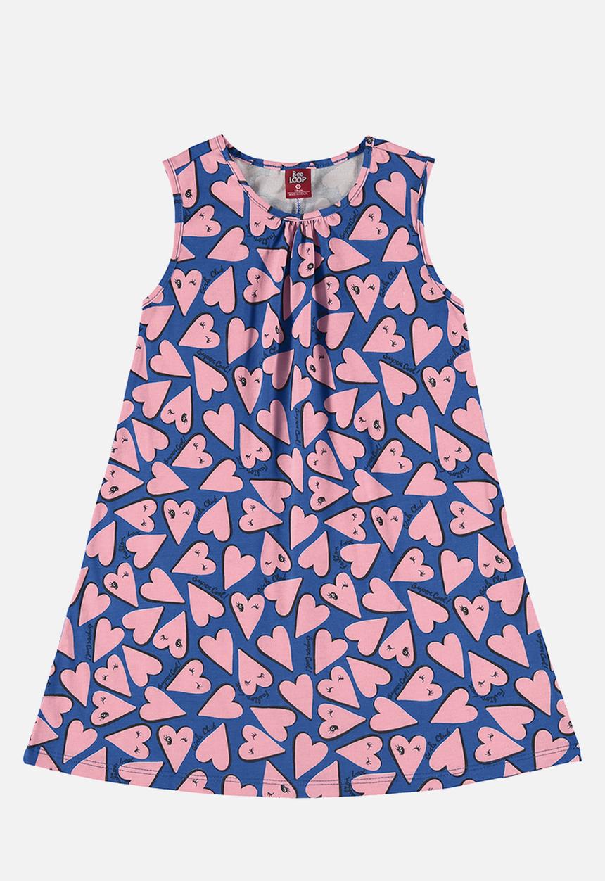 Bee Loop - Single jersey dress - blue & pink